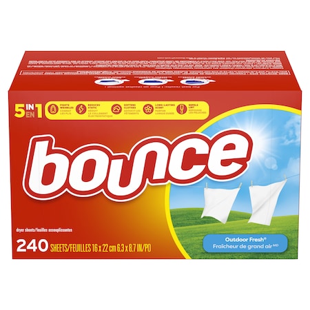 Bounce Fabric Softener Sheets, Outdoor Fresh, 240 Sheets/Box 07312